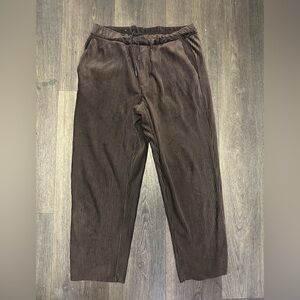 Zara Men's Dark Brown Corduroy Ribbed Drawstring Pants